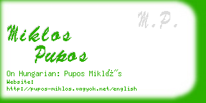 miklos pupos business card